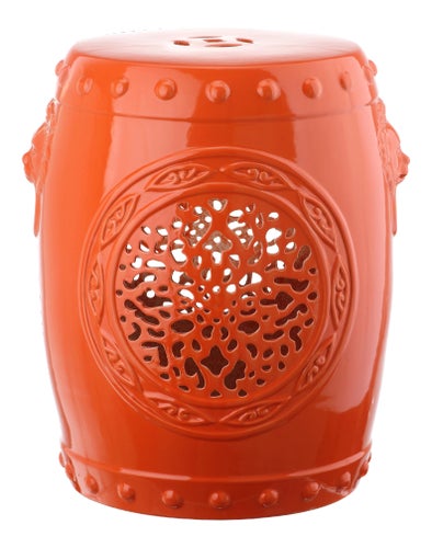 Drum Garden Stool in Orange