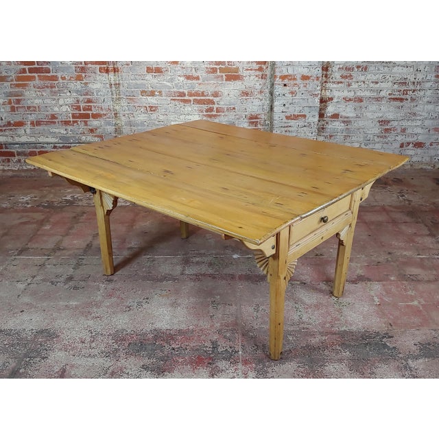 19th Century French Farmhouse Pine Drop Leaf Dining Table For Sale - Image 13 of 13