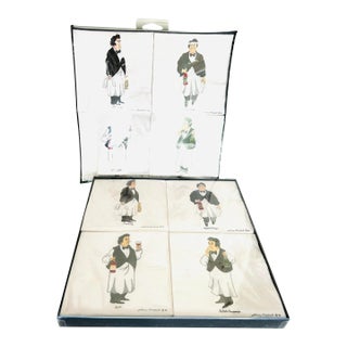 1998 Vintage Guy Buffet's Wine Guys Beverage Cocktail Paper Napkins Creative Arts Set of 2 Boxes For Sale