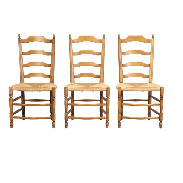 Set of 3 French Country Dining Chairs Hand-Made by the Lacroix Family Since 1856 For Sale