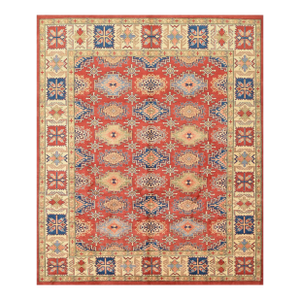 Kazak Rug 8'2'' X 9'6'' Red Wool Tribal Hand-Knotted Oriental Carpet