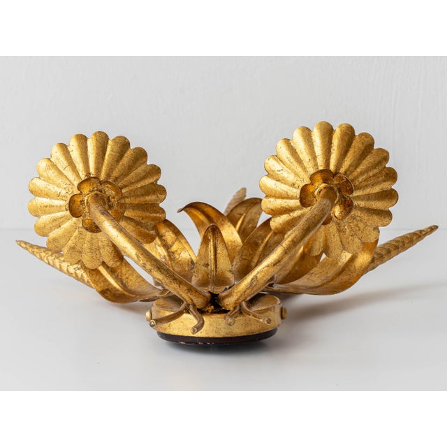 Baroque Hollywood Regency Gilt Wheat Sheaf Wall Sconces, Italy, 1990s, Set of 2 For Sale - Image 3 of 12