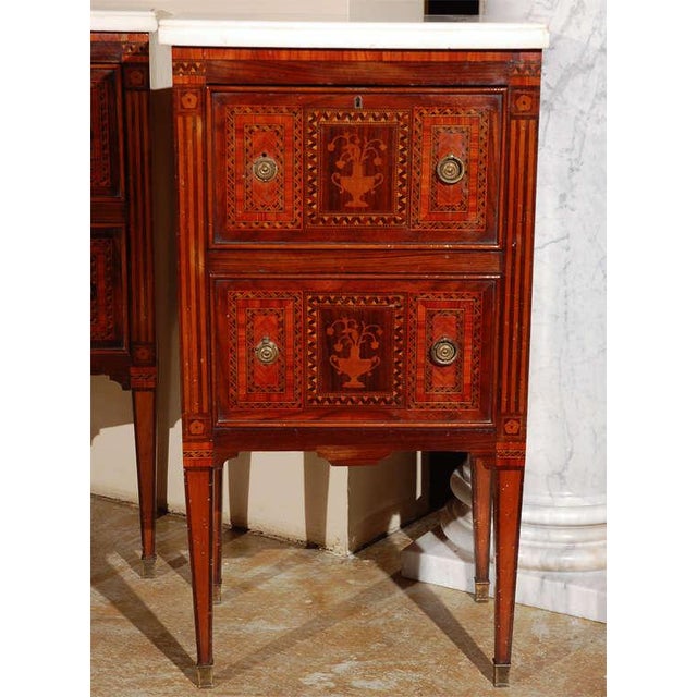 Petite Marble-Top Commodini - A Pair For Sale - Image 4 of 8