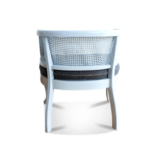 French Provincial Cane Barrel Chair For Sale - Image 4 of 11