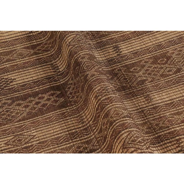 Animal Skin Vintage Tuareg Mat, Camel Beige-Brown With Tribal Geometric Motifs - Rug & Kilim For Sale - Image 7 of 10