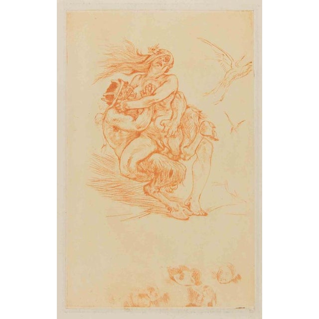 Hollywood Regency Félicien Rops, Nude, Exaggerated Courtesy, 1880s, Etching For Sale - Image 3 of 3