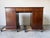 1970s Vintage Campaign Chippendale-Style Mahogany & Tooled Leather Top Partners Desk For Sale - Image 11 of 13