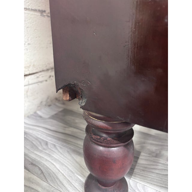 Antique Empire Flame Mahogany Secretary Desk and Bookcase For Sale - Image 10 of 18