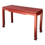 Vintage Grasscloth Ming Console Table For Sale