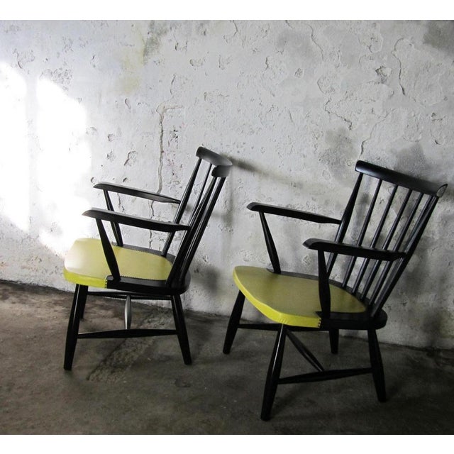 1950s Vintage Spindle Back Armchairs, 1950s, Set of 2 For Sale - Image 5 of 12