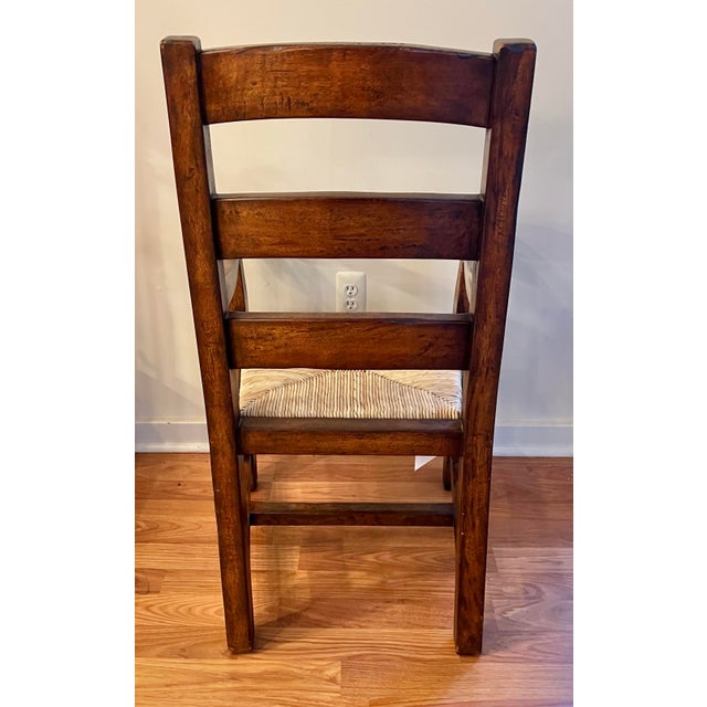 Textile Rustic Provence Ladderback Armchairs -a Pair For Sale - Image 7 of 10