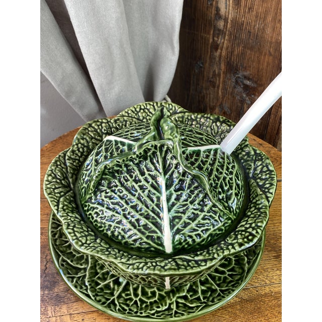 Large Earthenware Tureen in the shape of Cabbage Leaves, 1970s For Sale - Image 11 of 18