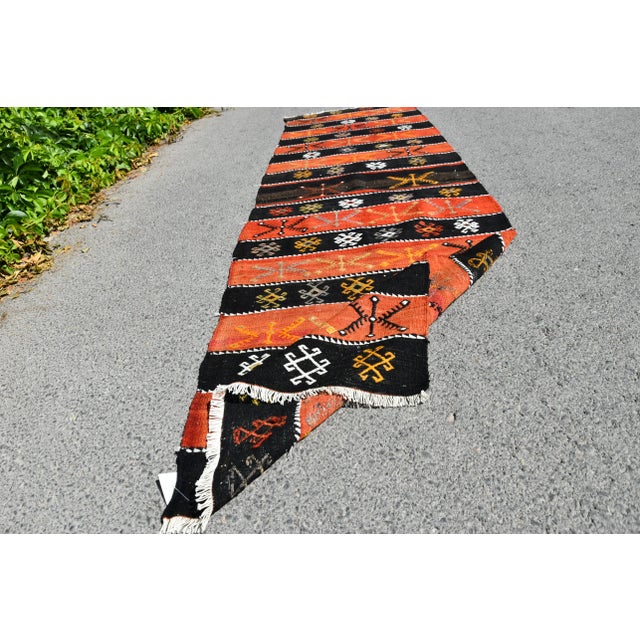 1960s Rustic Hand Knotted Striped Runner Rug For Sale In Sacramento - Image 6 of 11