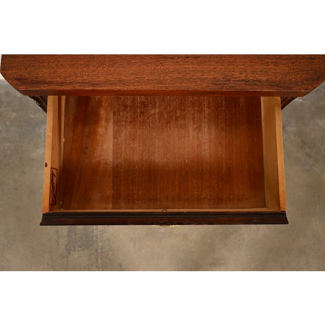 Brown Century Furniture Georgian Carved Mahogany Nightstand or Bedside Table, Circa 1950s For Sale - Image 8 of 17
