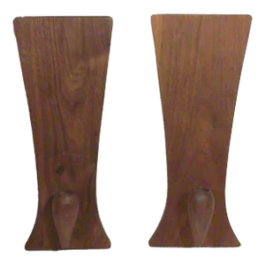 Mid-Century Sculptural Walnut Wall Sconces Candle Sconces-A Pair