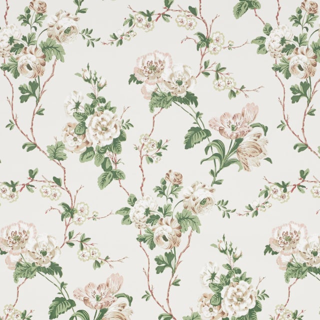 Schumacher x Veere Grenney Betty Wallpaper in Quiet Pink For Sale