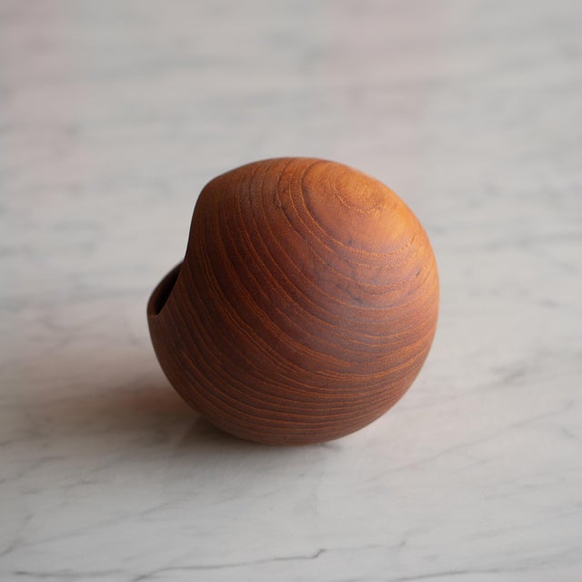 Swedish Teak Nut Bowl & Serving Spoon by Sowe Konst For Sale In New York - Image 6 of 9