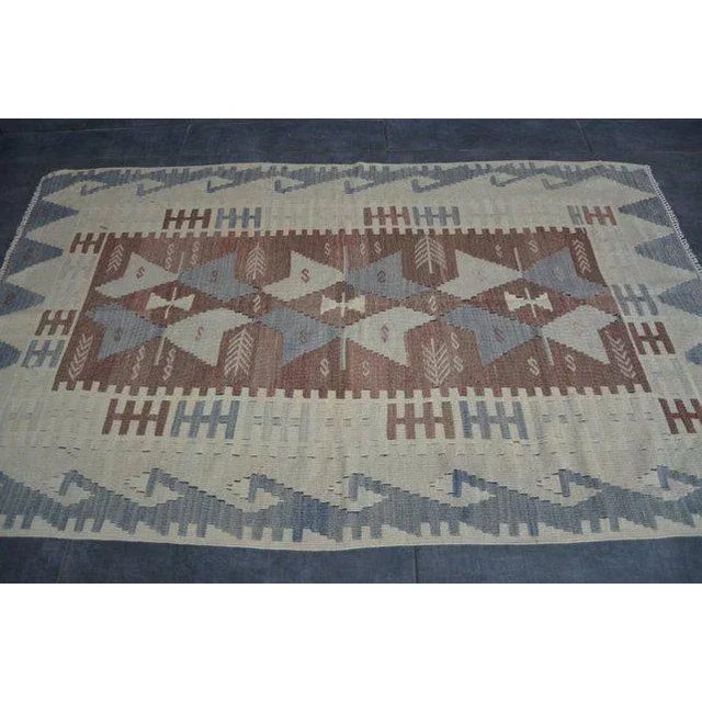 Tribal 1960's Vintage Turkish Tribal Kilim Rug- 3′4″ × 5′7″ For Sale - Image 3 of 10