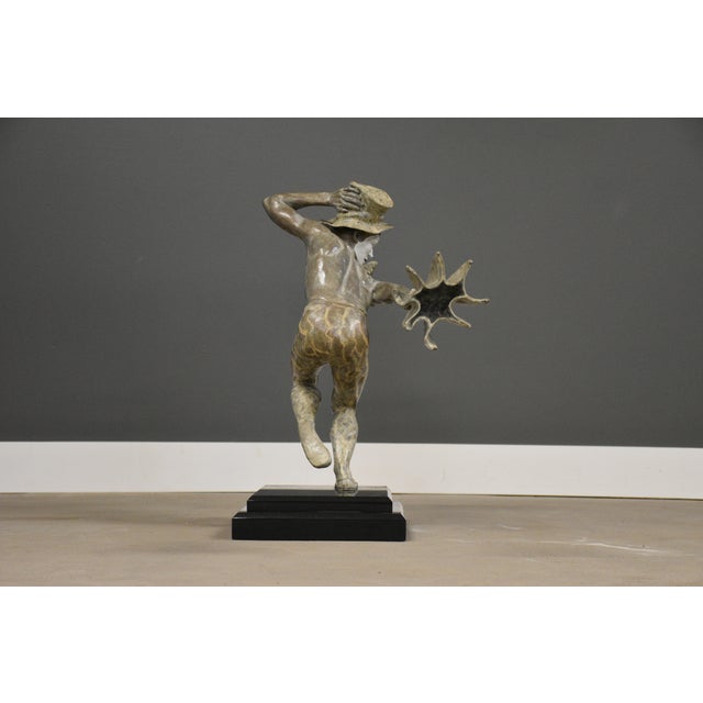 Metal 1990s Into the Wind Bronze Statue by Donald Huntsman For Sale - Image 7 of 10