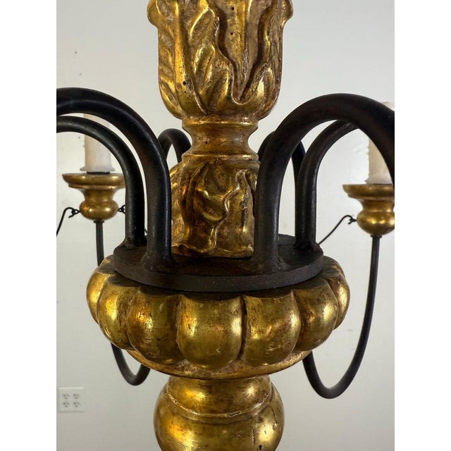 Paul Ferrante Gilt and Iron Six-Light Chandelier, 20th Century For Sale - Image 10 of 16