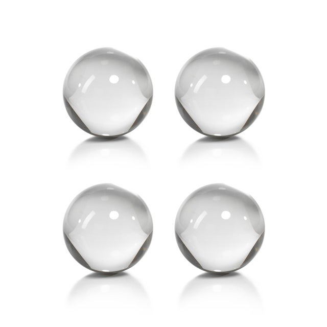 2.75-Inch Diameter Jacy Crystal Glass Balls, Set of 4 For Sale - Image 4 of 4