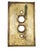 Single gang two push button switch cover made of brass with a polished brass finish. Made by The Perkins Electric Switch...