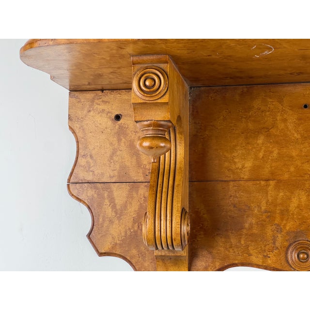 Antique Victorian Birdseye Maple Wall Shelf C. Late 19th Century For Sale - Image 4 of 6