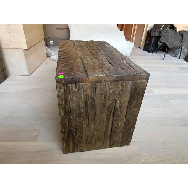 Restoration Hardware Restoration Hardware Reclaimed Oak Nighstand For Sale - Image 4 of 5