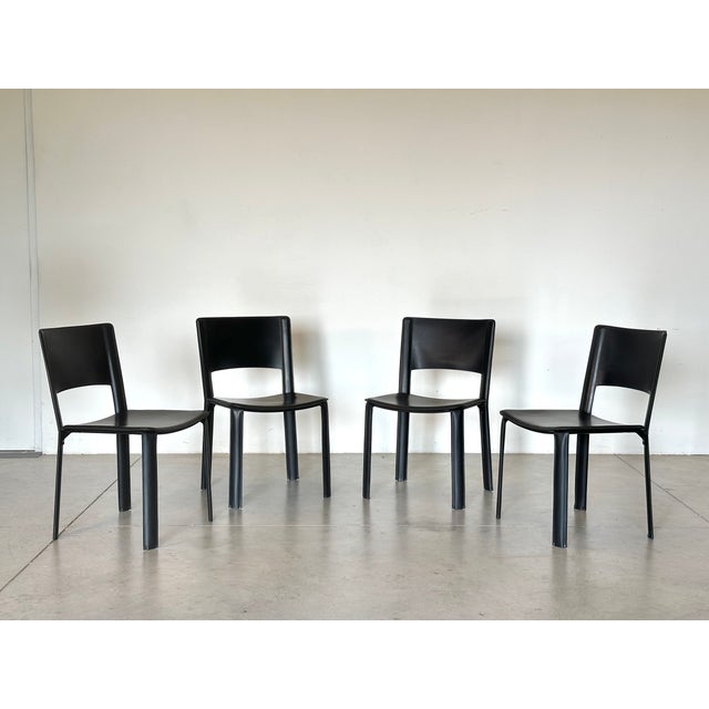 Leather Chairs by Cidue, 1970s, Set of 4 For Sale - Image 17 of 17