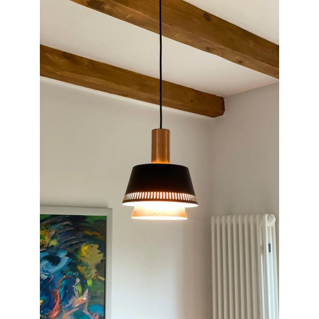 Black Mid-Century Danish Pendant Lamp by Jo Hammerborg for Fog Mørup, 1960s For Sale - Image 8 of 10