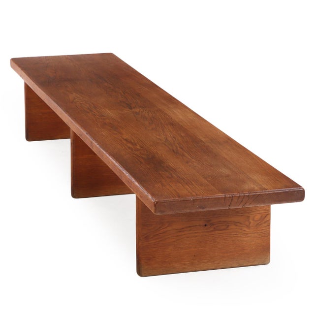 1970s French Solid Oak Bench / Low Table, C. 1970. For Sale - Image 5 of 7