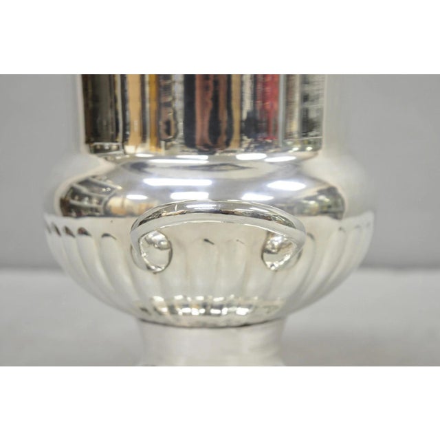 Vintage Leonard Silver Plated Ribbed Trophy Cup Urn Champagne Chiller Ice Bucket For Sale - Image 10 of 12