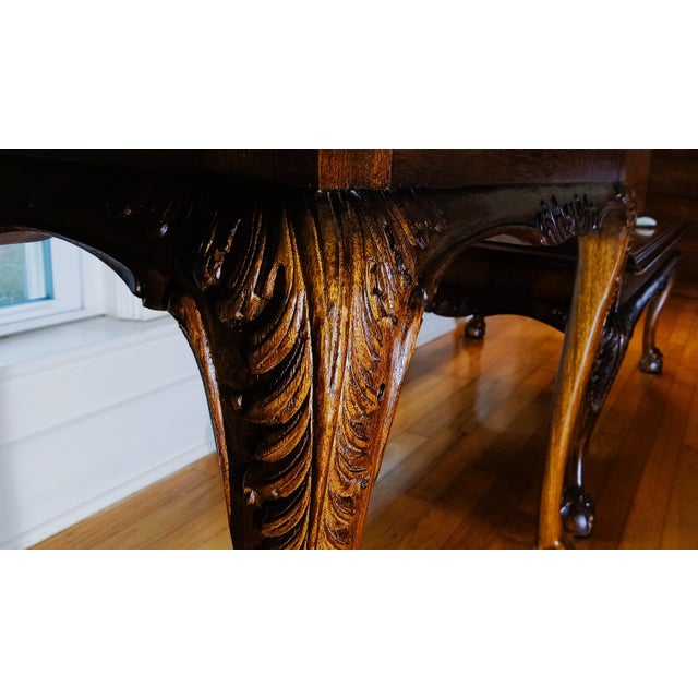 Vintage Lane Furniture Co. Chippendale Style Carved Mahogany Coffee Table & Matching Side Table - 2 Piece Set For Sale - Image 10 of 15