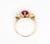 Antique Red Spinel and Old Mine Diamond 14k Yellow Gold Three-Stone Ring Size 5.5 For Sale - Image 9 of 10