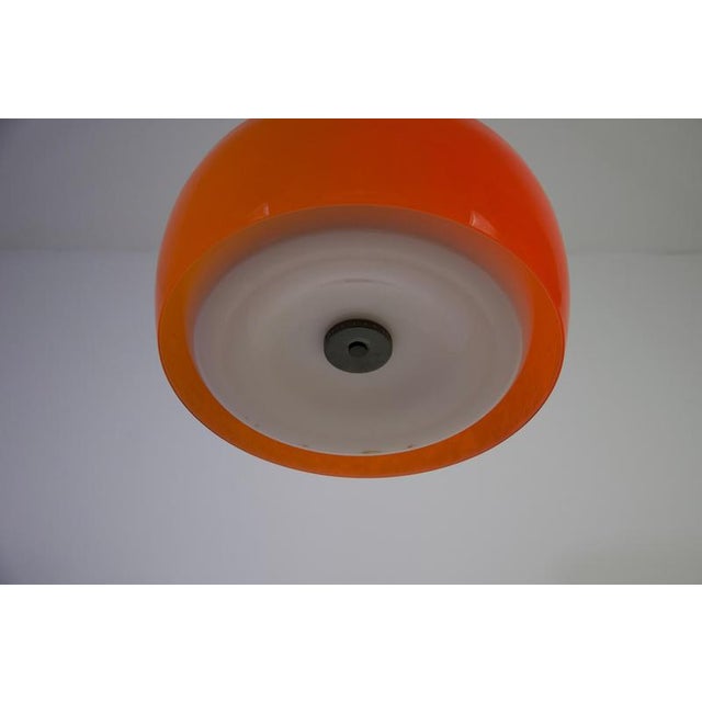 1960s Mid-Century Orange Glass Ceiling Lamp attributed to Stilnovo, Italy, 1960s For Sale - Image 5 of 17