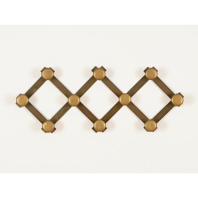 Italian Expandable Brass Coat Rack by Luigi Caccia Dominioni, Italy, 1960s For Sale - Image 3 of 12