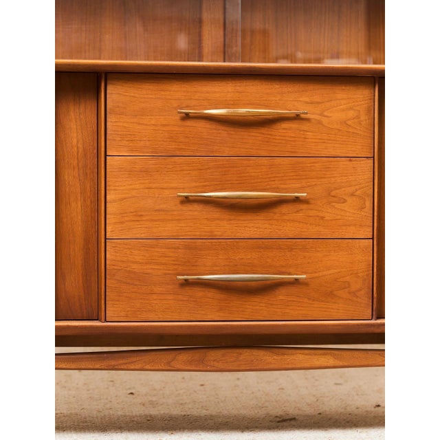 Mid-Century Modern Styled After Mid 20th Century Kent Coffey Foreteller Mid-Century Modern Walnut China Cabinet For Sale - Image 3 of 12