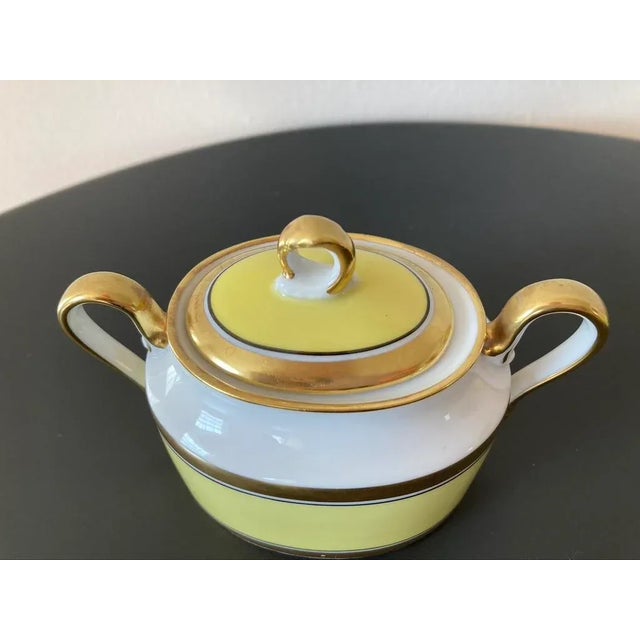 Richard Ginori Italian Contessa Yellow and Gold Porcelain Sugar Bowl With Lid For Sale In New York - Image 6 of 12