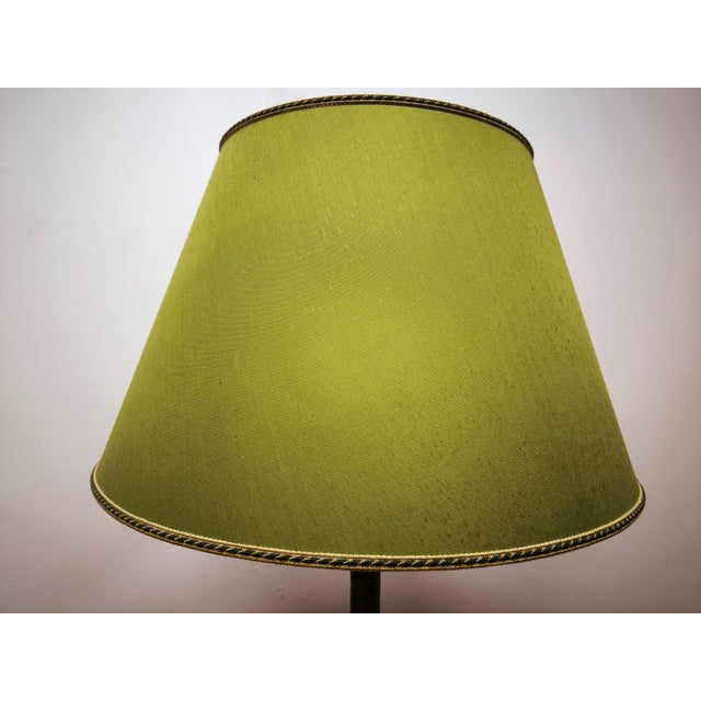 Floor Lamp with Brass Capitals and Fabric Lampshade, 1980s For Sale - Image 4 of 18