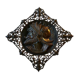 Vintage Italian Bronze Wall Sculpture of Roman Warrior, 1970s For Sale