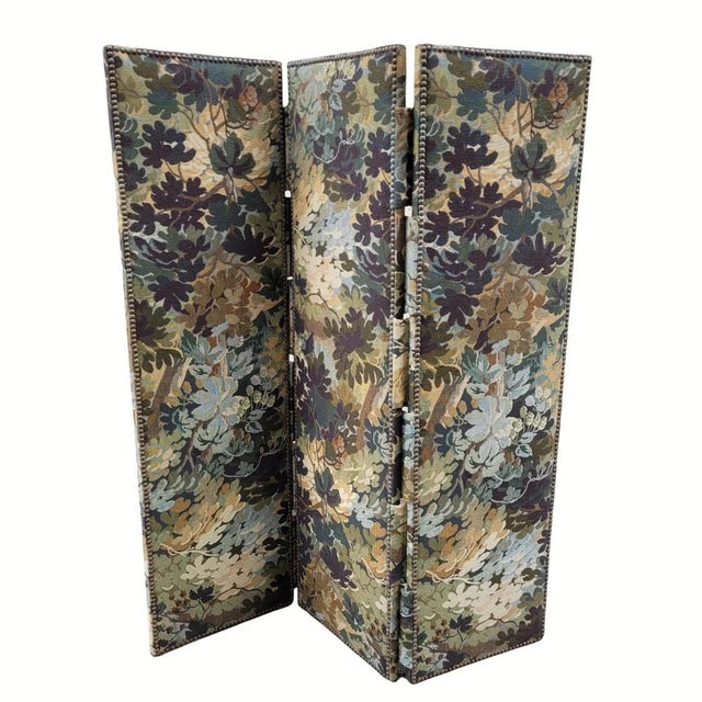 Three-Panel Folding Screen, Upholstered in the Verdure Style, 1950s – France Materials: Upholstery Period: 1950s Country...