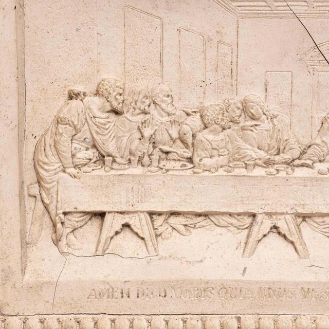 1950s Plaster Wall Artwork of the Last Supper, 1950s For Sale - Image 5 of 17