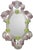 Venetian Oval Green and Pink Floral Hand-Carved Mirror by Simoeng, 2000s For Sale