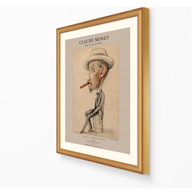 Claude Monet 1850s Caricature Portraits Fine Art Mounted Board Prints - Set of 6 For Sale - Image 12 of 18