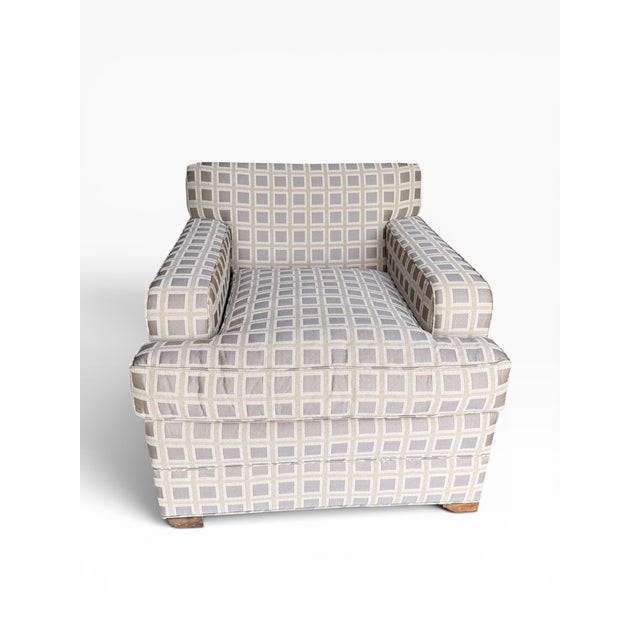 Custom Lounge Chairs & Rolling Ottomans From the Estate of Larry Lucchino – Set of 4 For Sale - Image 10 of 17