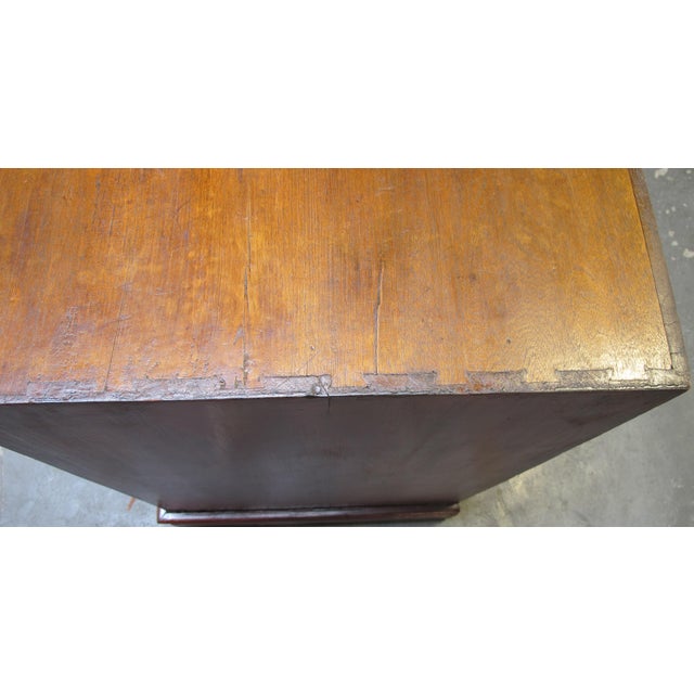 Antique Square Corner Elm Storage Cabinet For Sale - Image 11 of 13