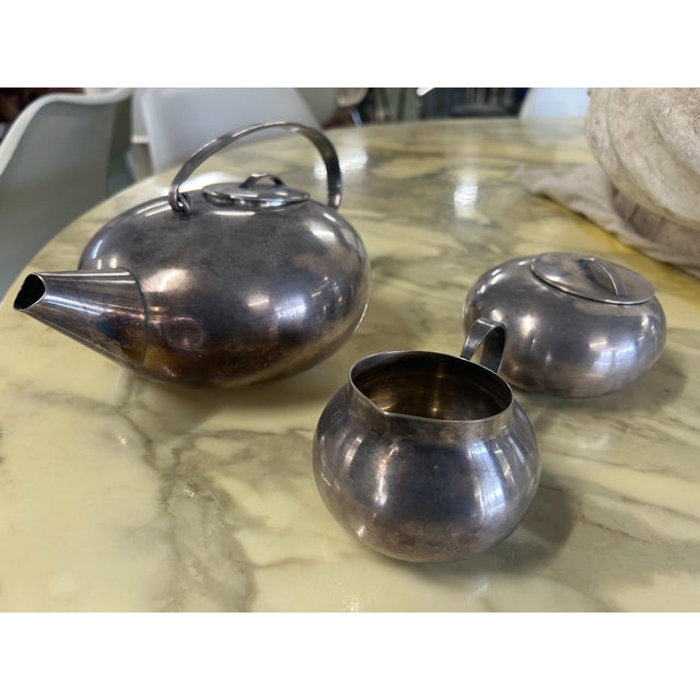 Gallia Tea Set from Christofle, 1970s, Set of 3 For Sale - Image 9 of 11