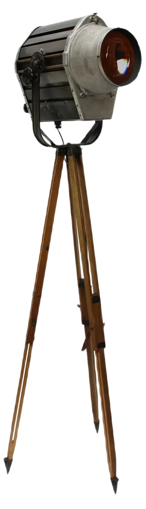 Gray Metal Theater Tripod Floor Lamp, 1950s