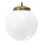 Gold Mid-20th Century Opaline Glass Globe Pendant Light with Brass Top For Sale - Image 8 of 8