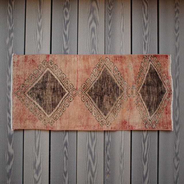 Mid-Century Modern 1970s Vintage Hand Knotted Small Rug For Sale - Image 3 of 15